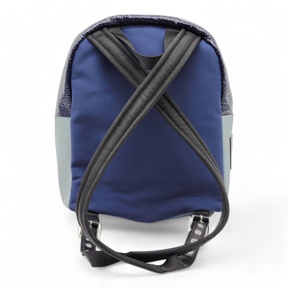 Giuseppe Zanotti Logo Backpack - Nylon, Leather, Suede - Blue Black Gray - $950 - Picture 2 of 8